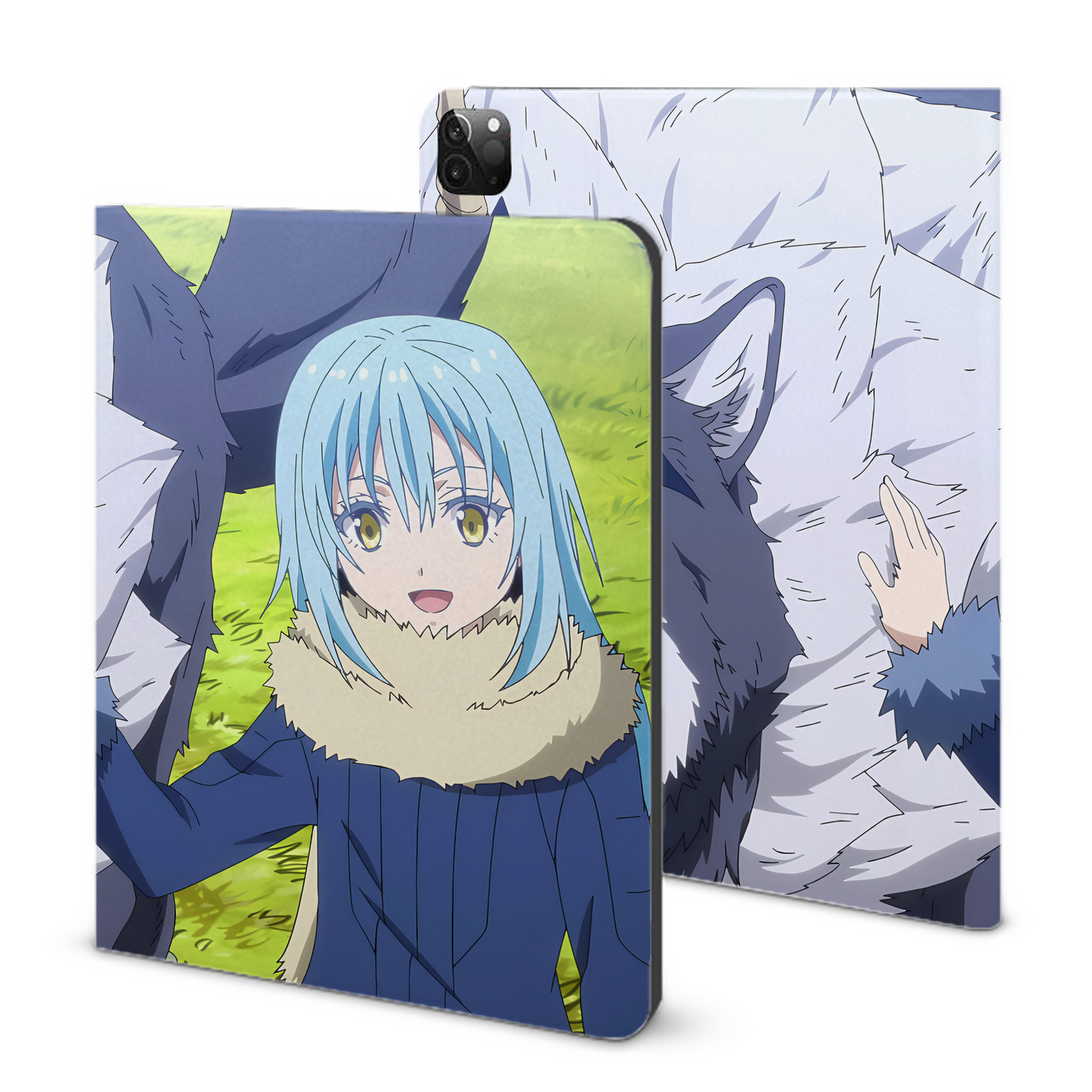 （画像用） 転スラ Regarding Reincarnated to Slime IPadケース ペンホルダー付き ブックスタイルデザイン